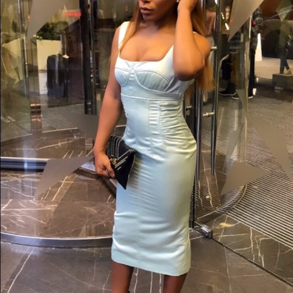 TopShop Satin Bustier Midi Dress